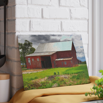 U R There Photography Rescue Road Reds Rustic Farmhouse Tempered-Glass Cutting Board