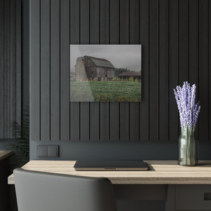 U R There Photography East Millington Road Grey and Stable Rustic Farmhouse Acrylic Wall Print