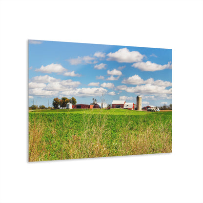 U R There Photography Pattison Road Farm Across the Field II Rustic Farmhouse Acrylic Wall Print