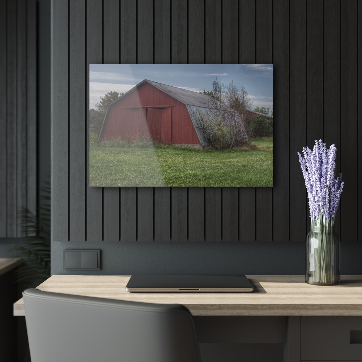 U R There Photography Piersonville Road Red Quonset Rustic Farmhouse Acrylic Wall Print
