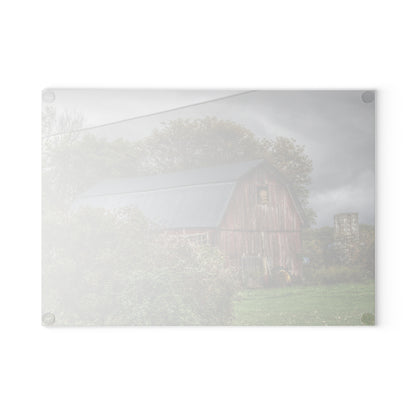 U R There Photography North Clio Road Red Rustic Farmhouse Tempered-Glass Cutting Board