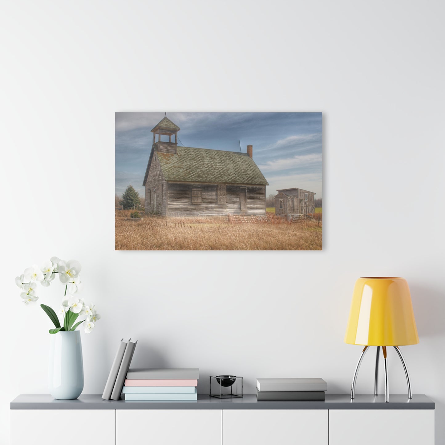 U R There Photography McKenzie Road Old Schoolhouse Rustic Farmhouse Acrylic Wall Print
