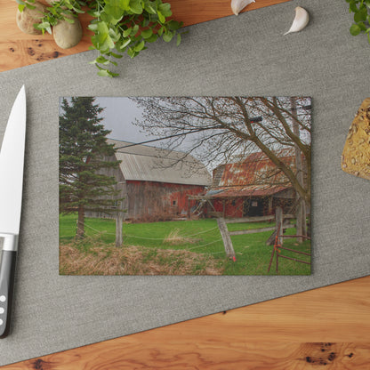 U R There Photography Dodge Road Forgotten Greys Rustic Farmhouse Tempered-Glass Cutting Board