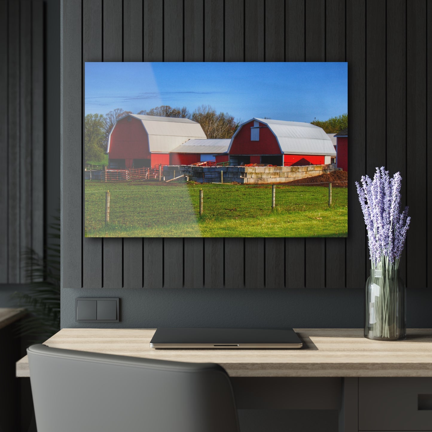 U R There Photography M-15 Reds Rustic Farmhouse Acrylic Wall Print