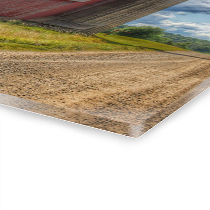 U R There Photography Haines Road Red Rustic Farmhouse Acrylic Wall Print