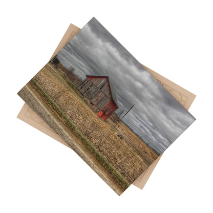 U R There Photography Barnes Road Little Red III Rustic Farmhouse Decorative Ceramic Tile