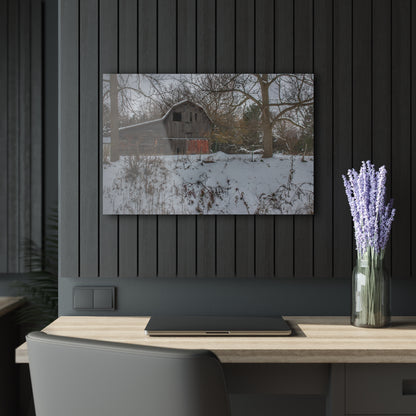 U R There Photography Hayes Road Grey in Winter II Rustic Farmhouse Acrylic Wall Print
