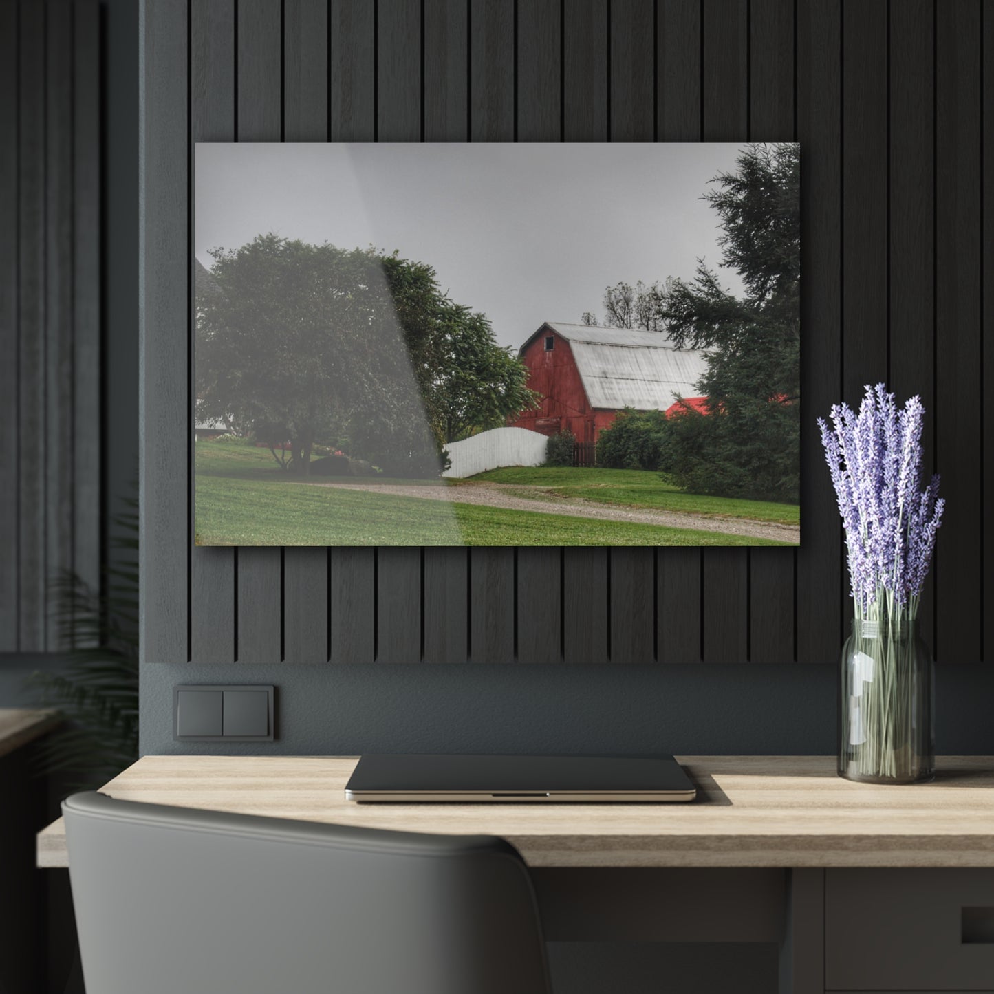 U R There Photography Bronson Lake Hidden Red II Rustic Farmhouse Acrylic Wall Print