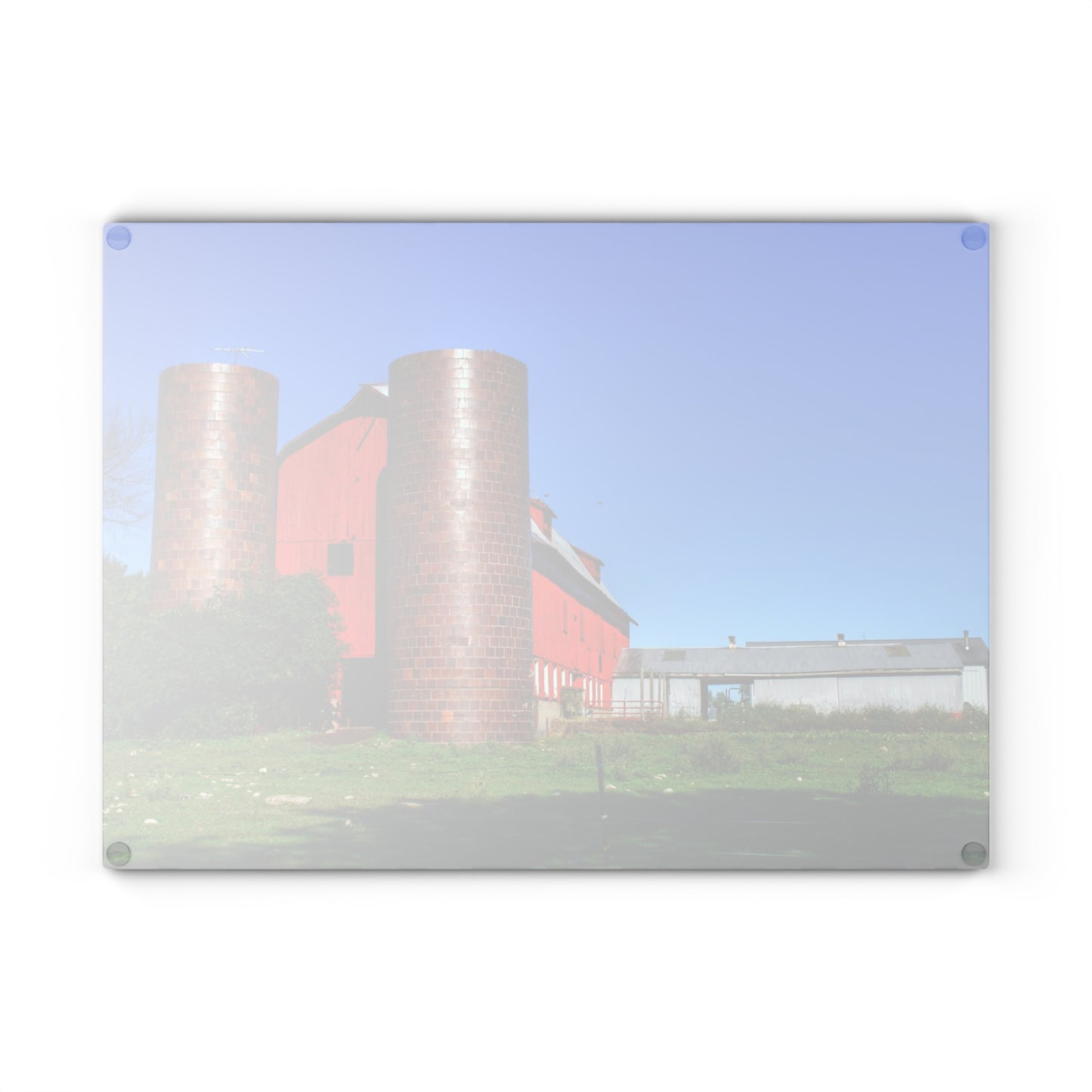 U R There Photography Baldwin Red I Rustic Farmhouse Tempered-Glass Cutting Board