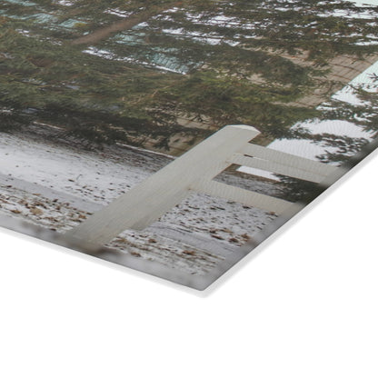 U R There Photography Hollow Corners Hidden Rustic Farmhouse Tempered-Glass Cutting Board