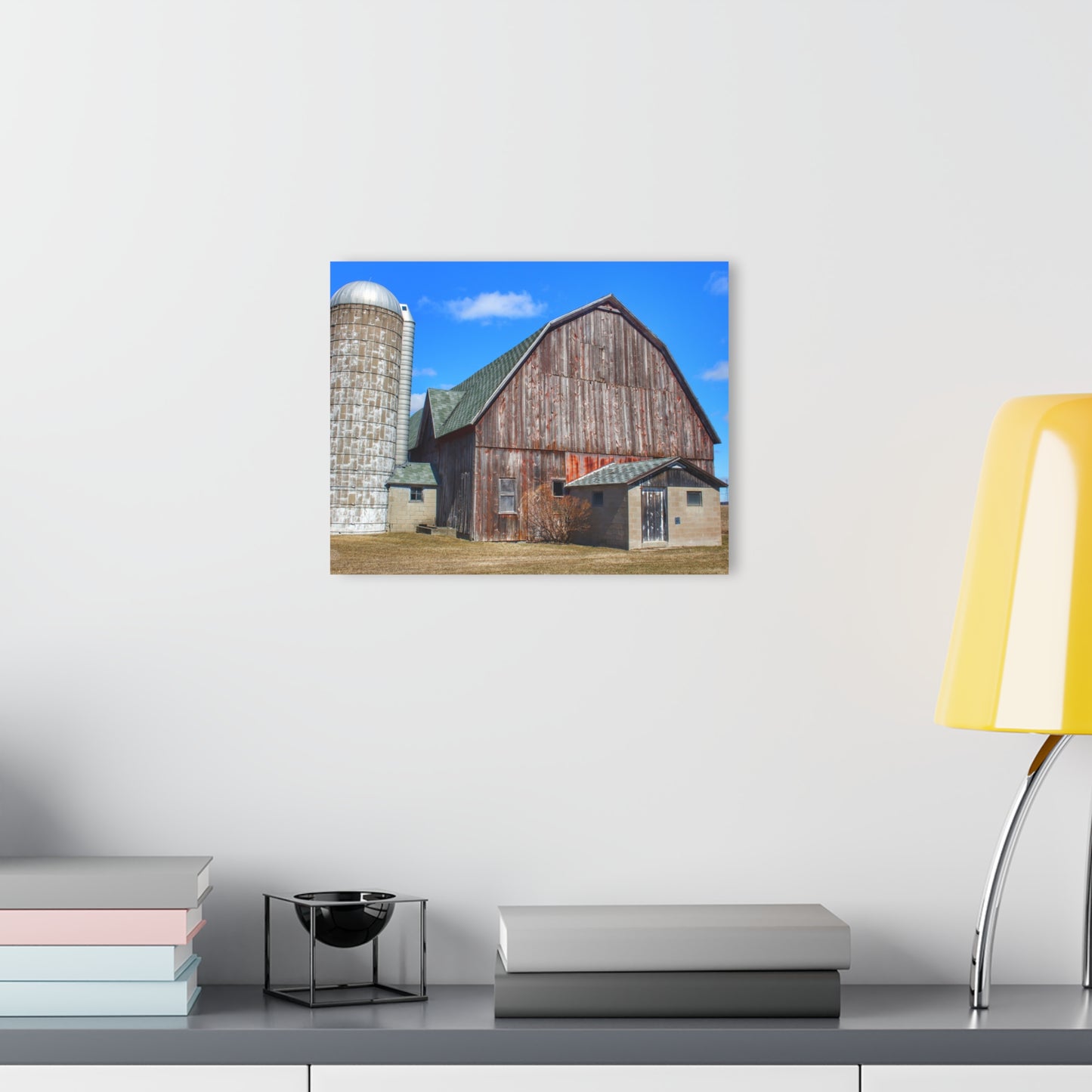 U R There Photography Roedel Road Red in Spring Rustic Farmhouse Acrylic Wall Print