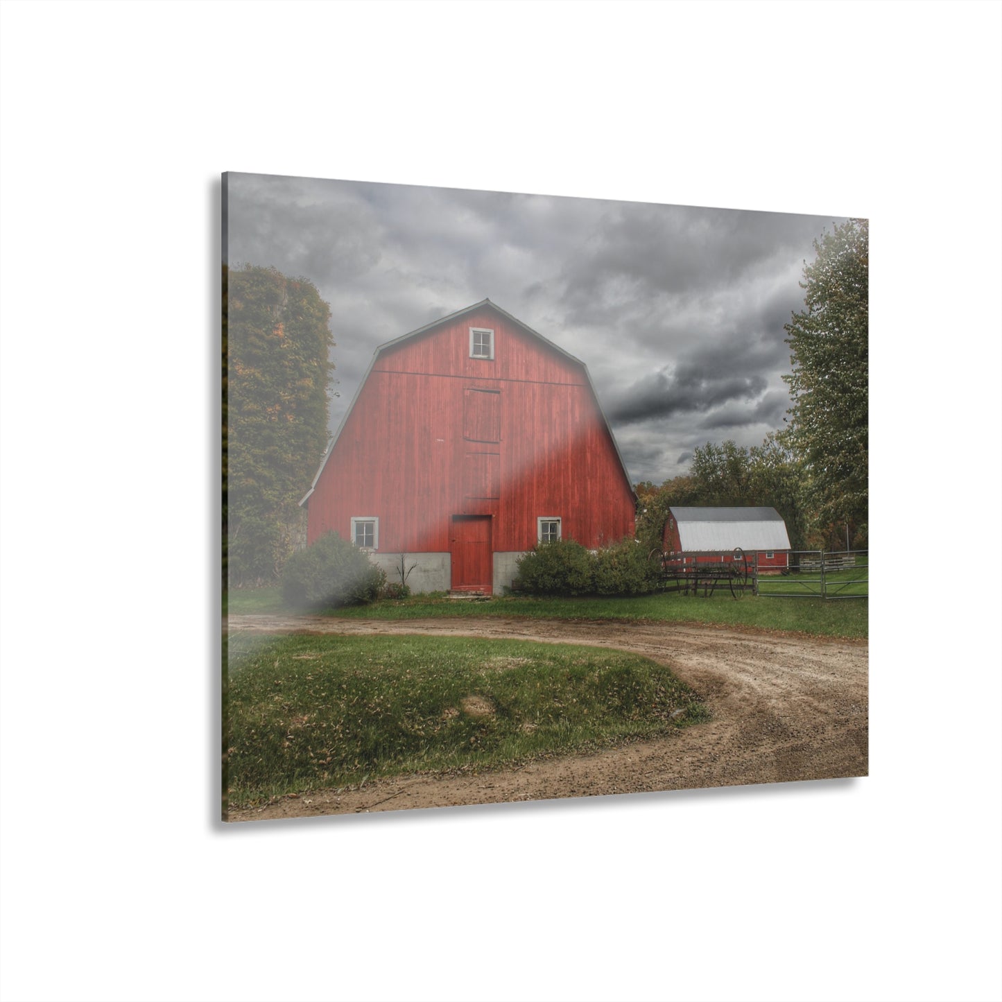 U R There Photography Horton Road Red and Silo Rustic Farmhouse Acrylic Wall Print