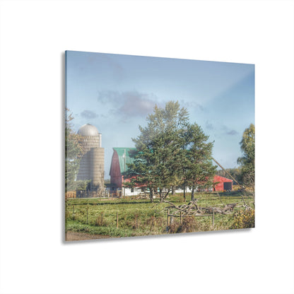 U R There Photography Croswell Wagner Road Red Rustic Farmhouse Acrylic Wall Print