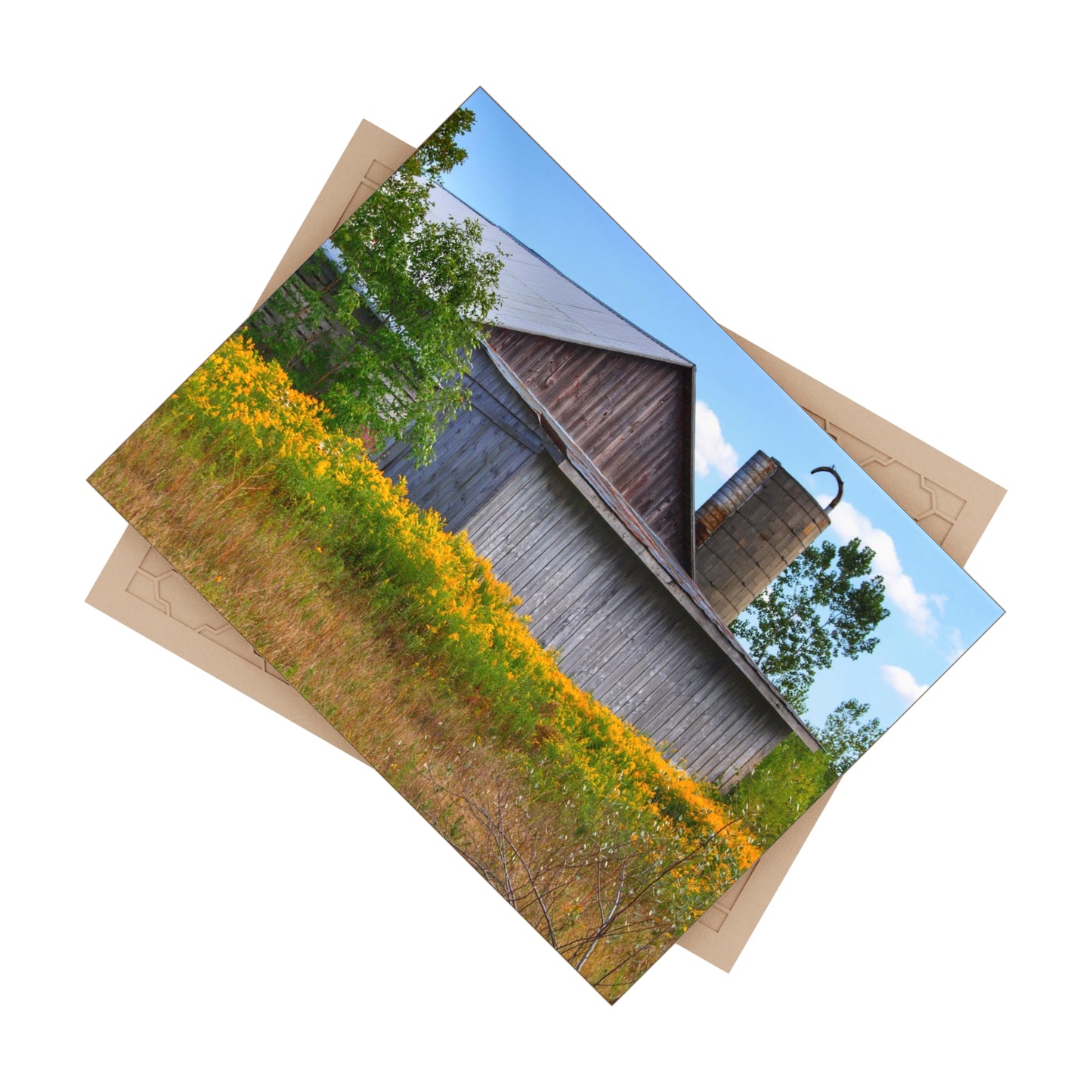 U R There Photography Church Road Grey II Rustic Farmhouse Decorative Ceramic Tile