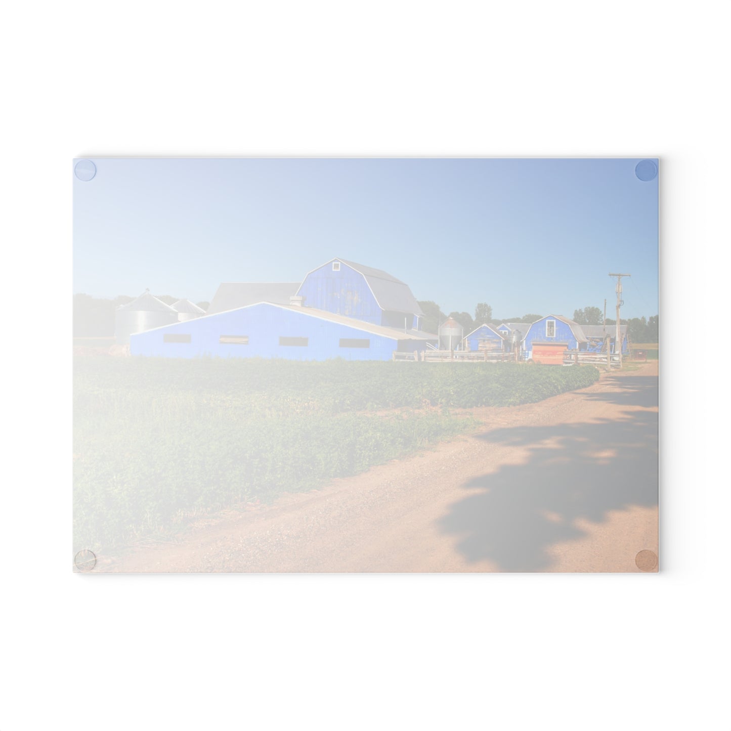 U R There Photography Kidder Road Blues I Rustic Farmhouse Tempered-Glass Cutting Board