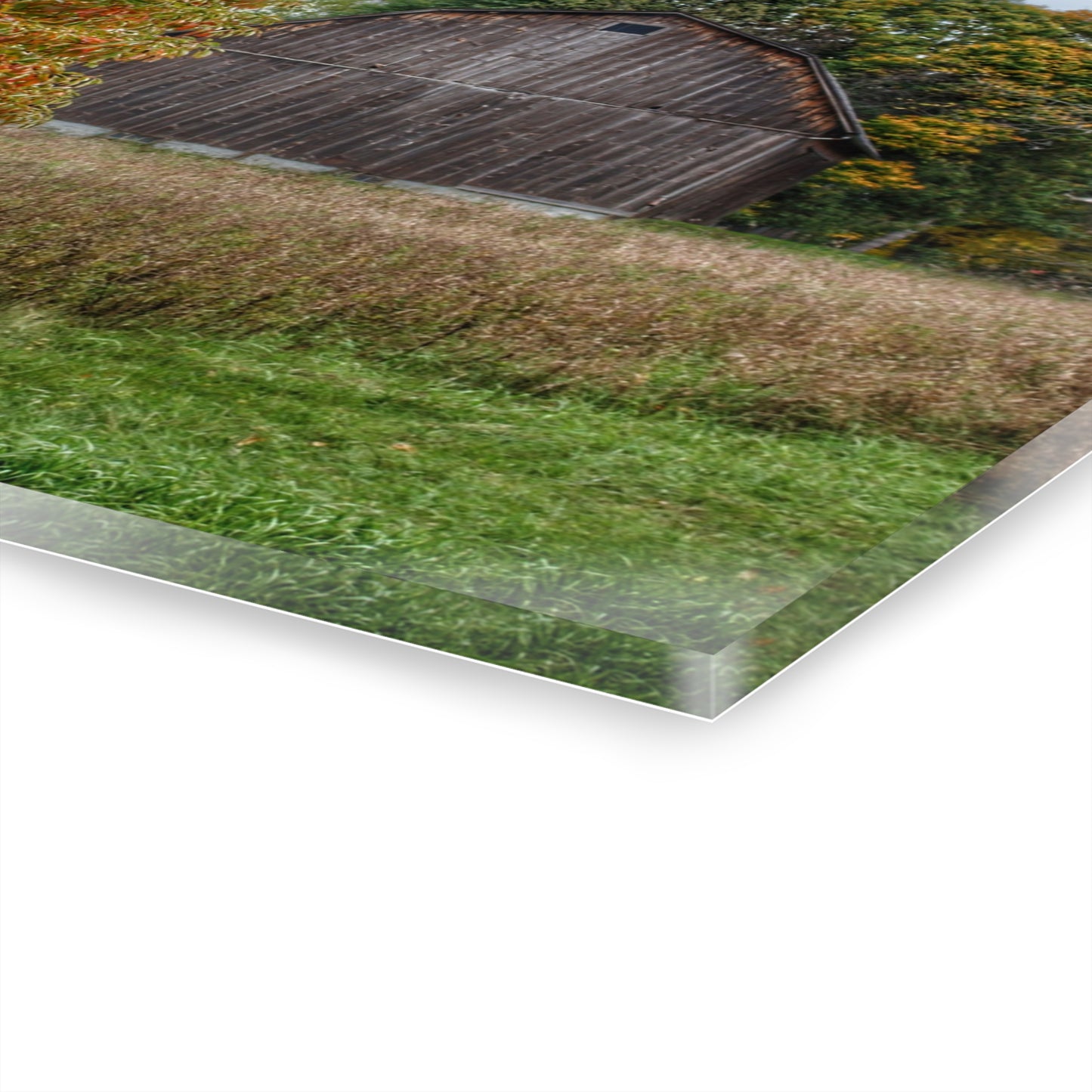 U R There Photography Mount Morris Road Grey in the Fall Rustic Farmhouse Acrylic Wall Print