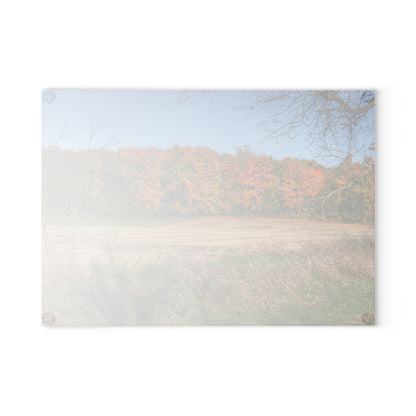 U R There Photography Fall on Piersonville Road Rustic Farmhouse Tempered-Glass Cutting Board