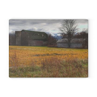 U R There Photography Fields of Golden Clover Rustic Farmhouse Tempered-Glass Cutting Board