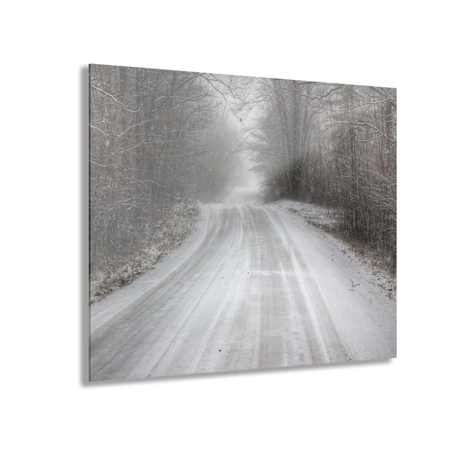 U R There Photography Cold Country Roads Rustic Farmhouse Acrylic Wall Print