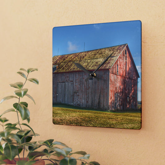 U R There Photography Fargo Road Saltbox Rustic Farmhouse Acrylic Analog Wall Clock