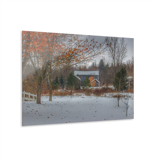 U R There Photography Oregon Road Blue Rustic Farmhouse Acrylic Wall Print