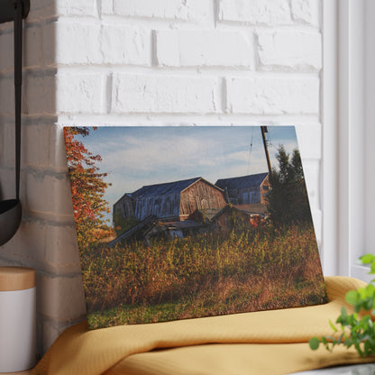 U R There Photography Montgomery Road Reds Rustic Farmhouse Tempered-Glass Cutting Board