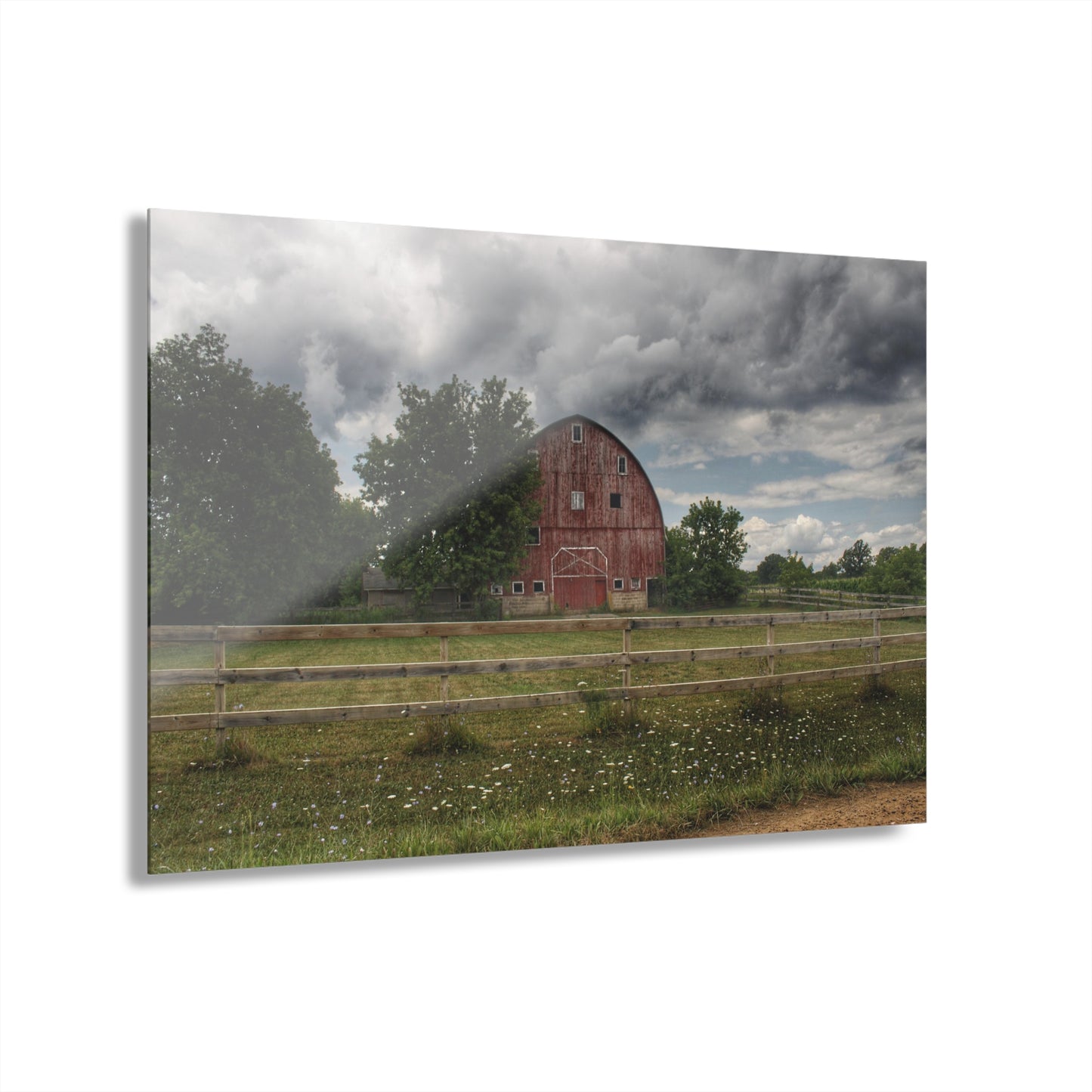 U R There Photography Elba Township Red Rustic Farmhouse Acrylic Wall Print