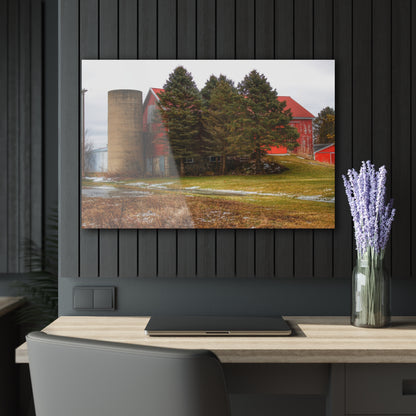 U R There Photography Laur Road Red Among the Pines III Rustic Farmhouse Acrylic Wall Print