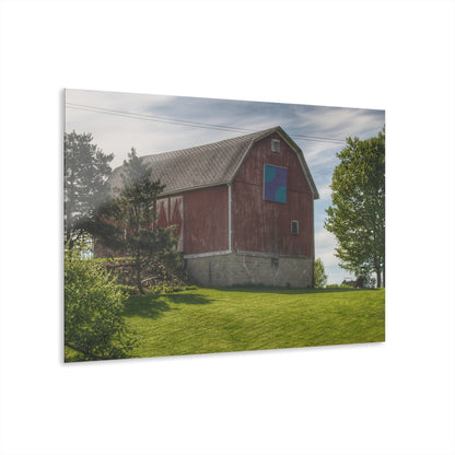 U R There Photography Mertz Road Quilted Red Rustic Farmhouse Acrylic Wall Print