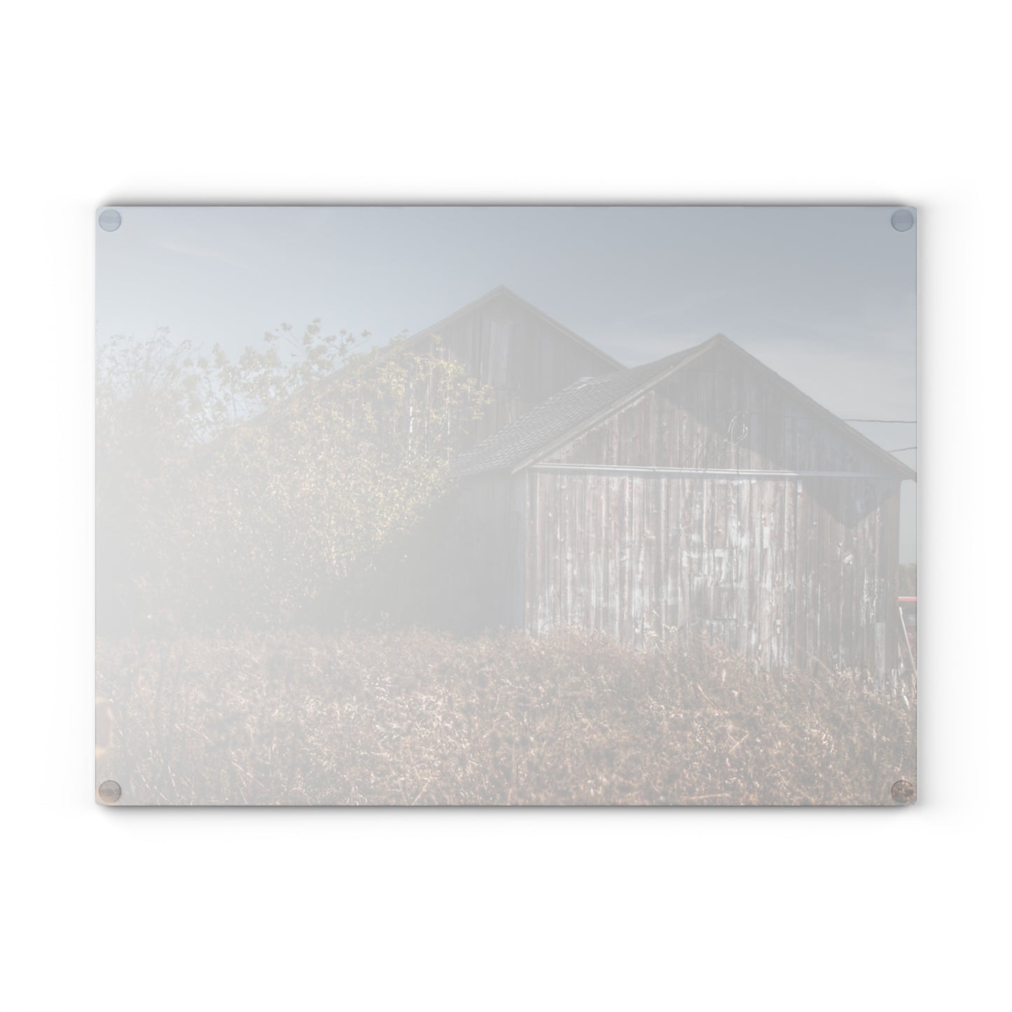 U R There Photography Fulmer Road Greys Rustic Farmhouse Tempered-Glass Cutting Board
