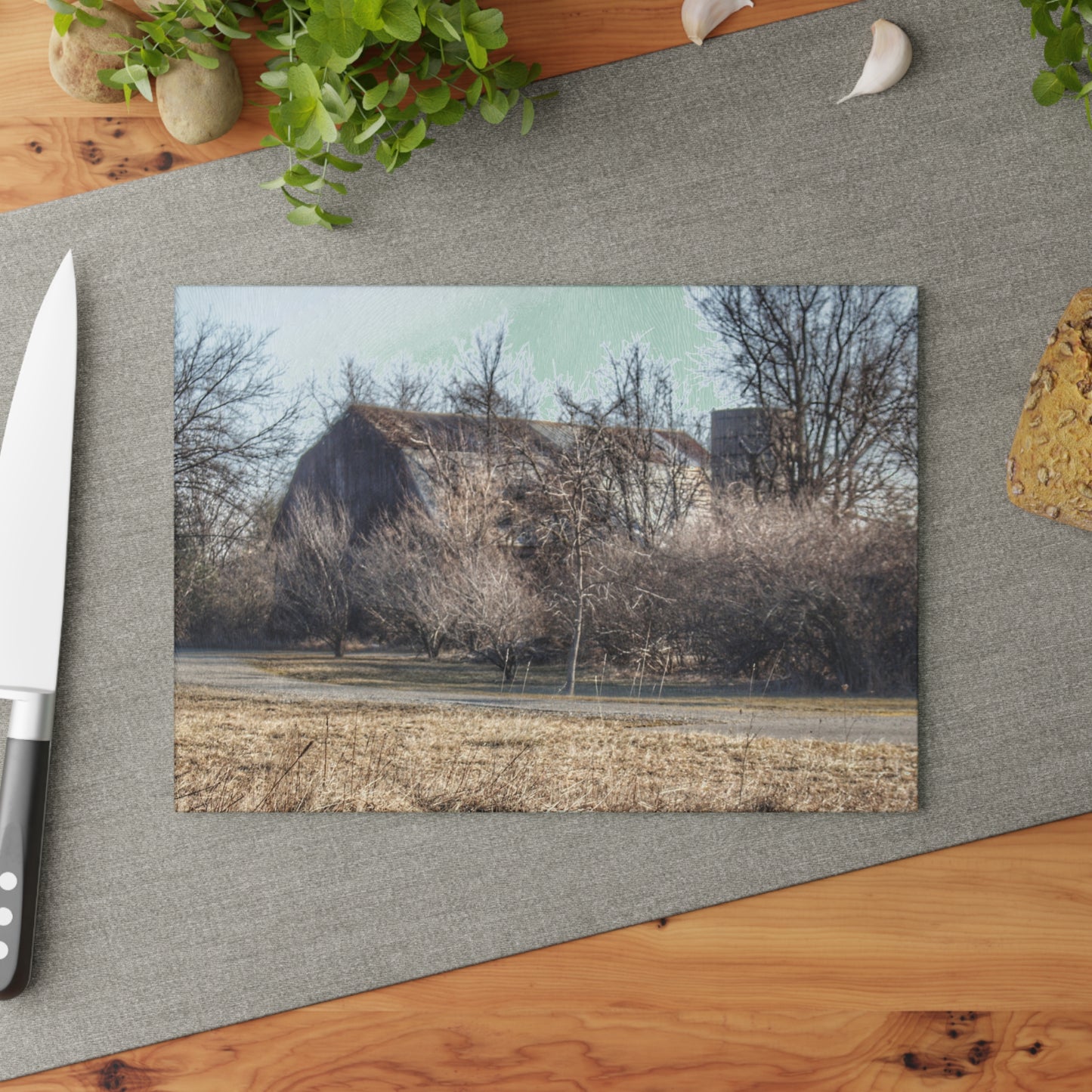 U R There Photography Weyer Road Hidden Rustic Farmhouse Tempered-Glass Cutting Board