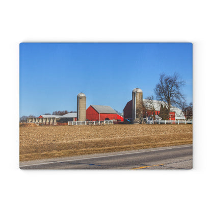 U R There Photography Marlette Reds Rustic Farmhouse Tempered-Glass Cutting Board