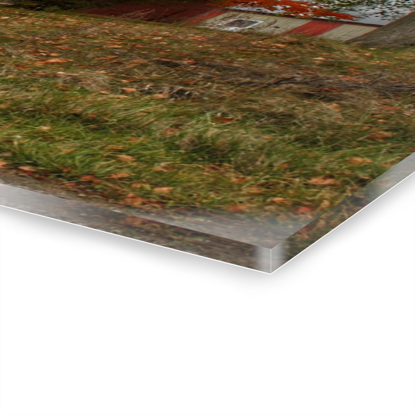 U R There Photography Goodrich Baldwin Road Reds II Rustic Farmhouse Acrylic Wall Print