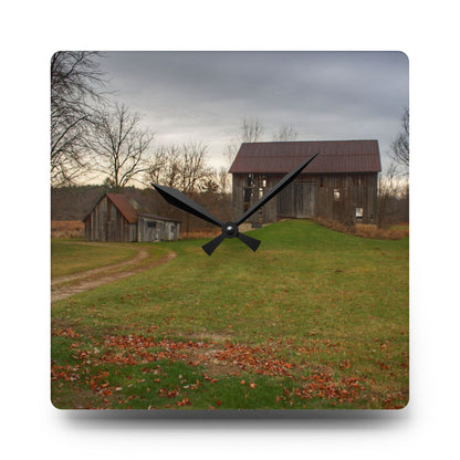 U R There Photography Roadside Greys of Carsonville Rustic Farmhouse Acrylic Analog Wall Clock
