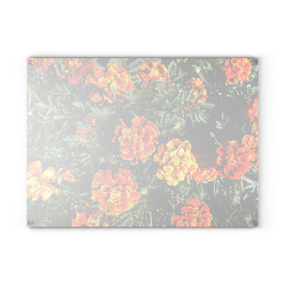 U R There Photography Marigolds Rustic Farmhouse Tempered-Glass Cutting Board