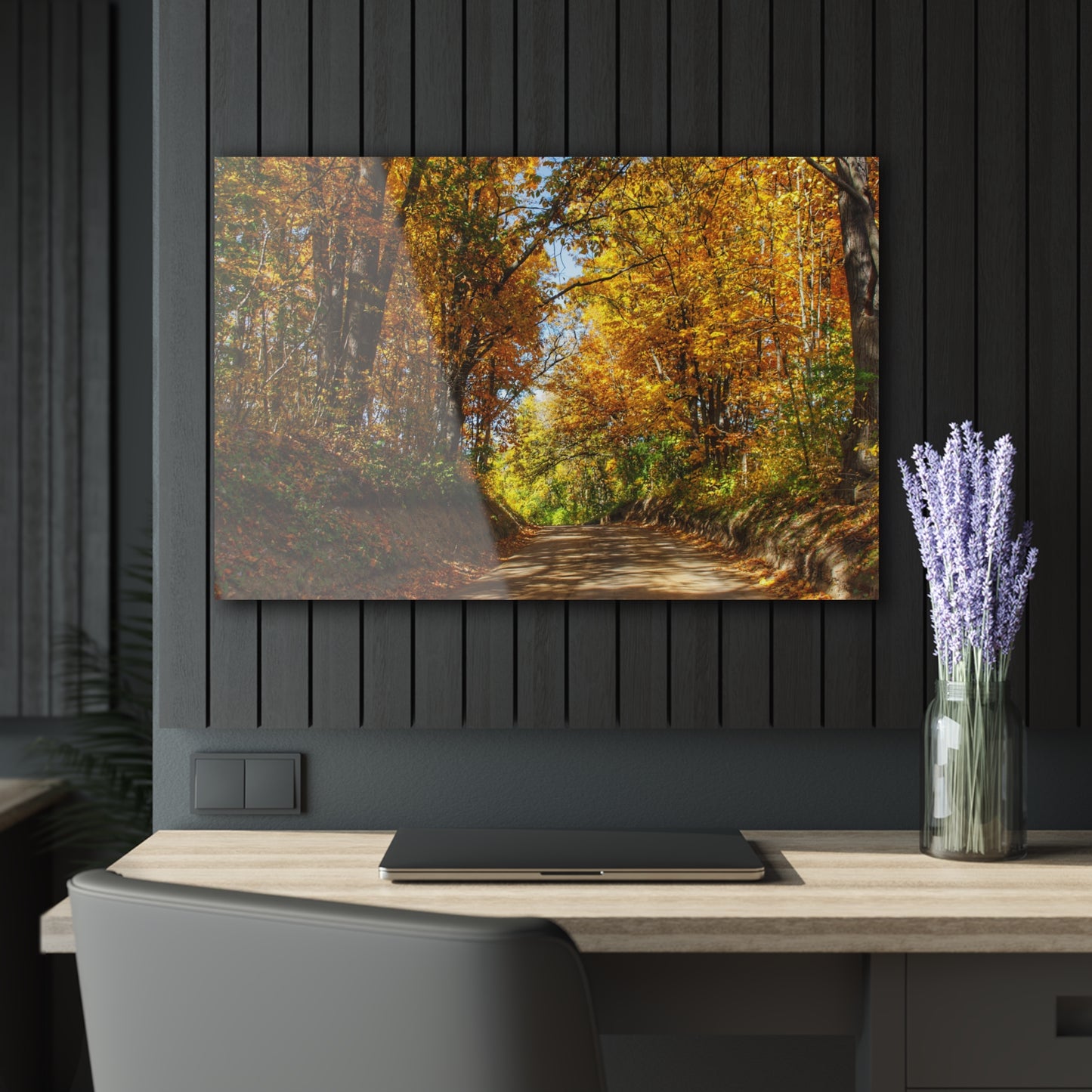 U R There Photography Harson Road in Fall I Rustic Farmhouse Acrylic Wall Print