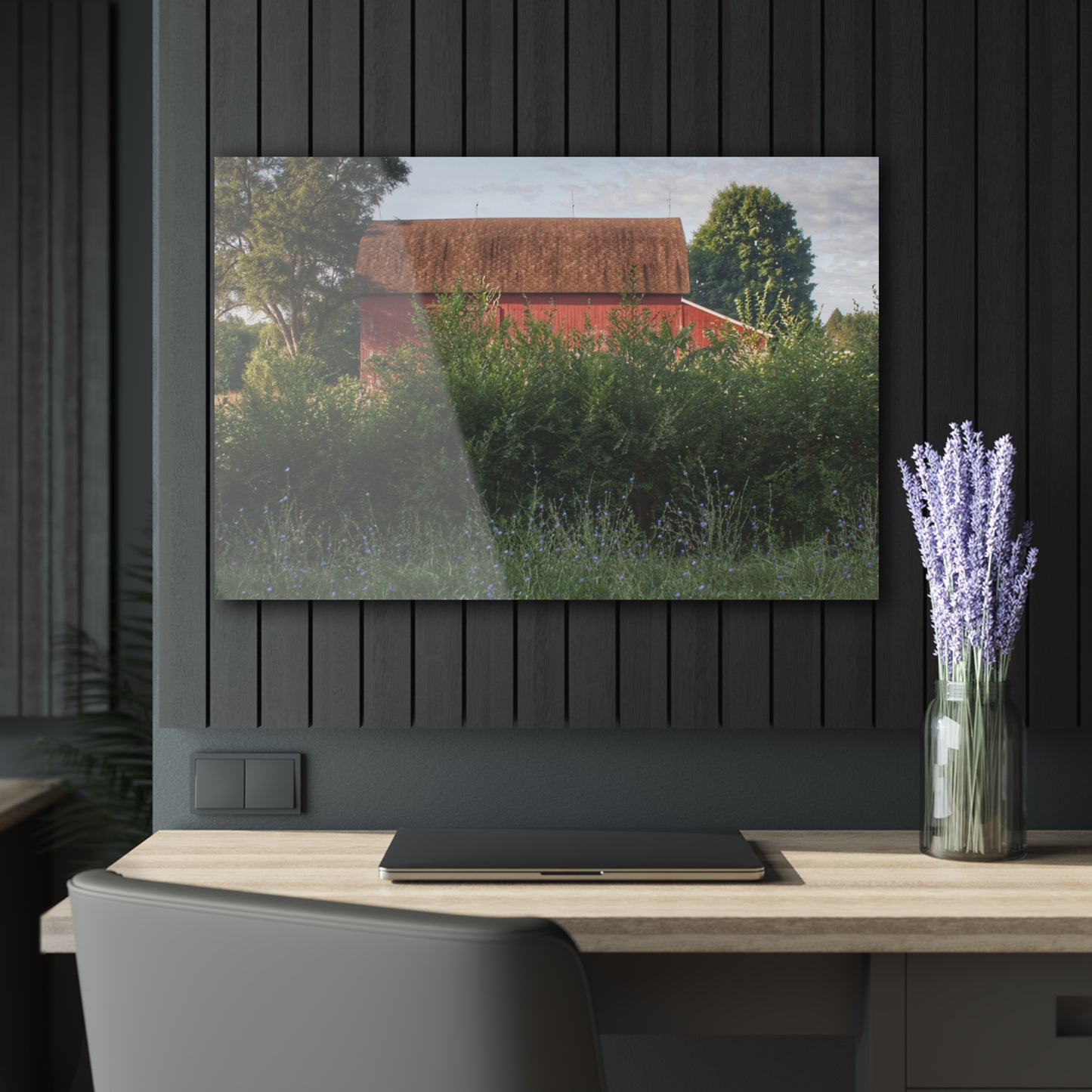 U R There Photography Genesee Road Red I Rustic Farmhouse Acrylic Wall Print