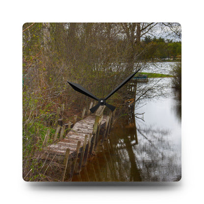 U R There Photography Private Pathways Rustic Farmhouse Acrylic Analog Wall Clock