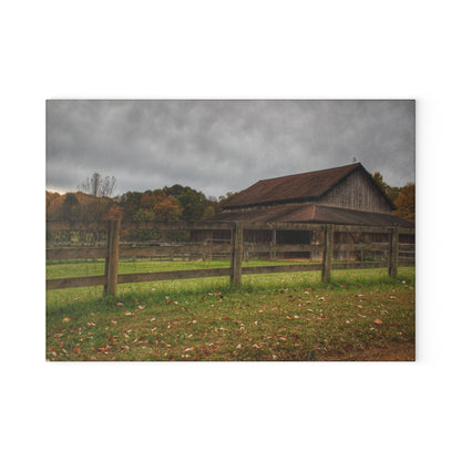 U R There Photography Chalet Grey I Rustic Farmhouse Tempered-Glass Cutting Board
