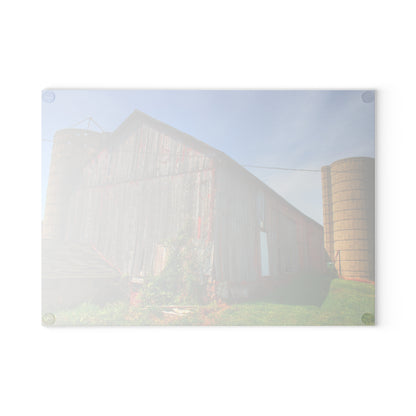 U R There Photography Marlette Red II Rustic Farmhouse Tempered-Glass Cutting Board