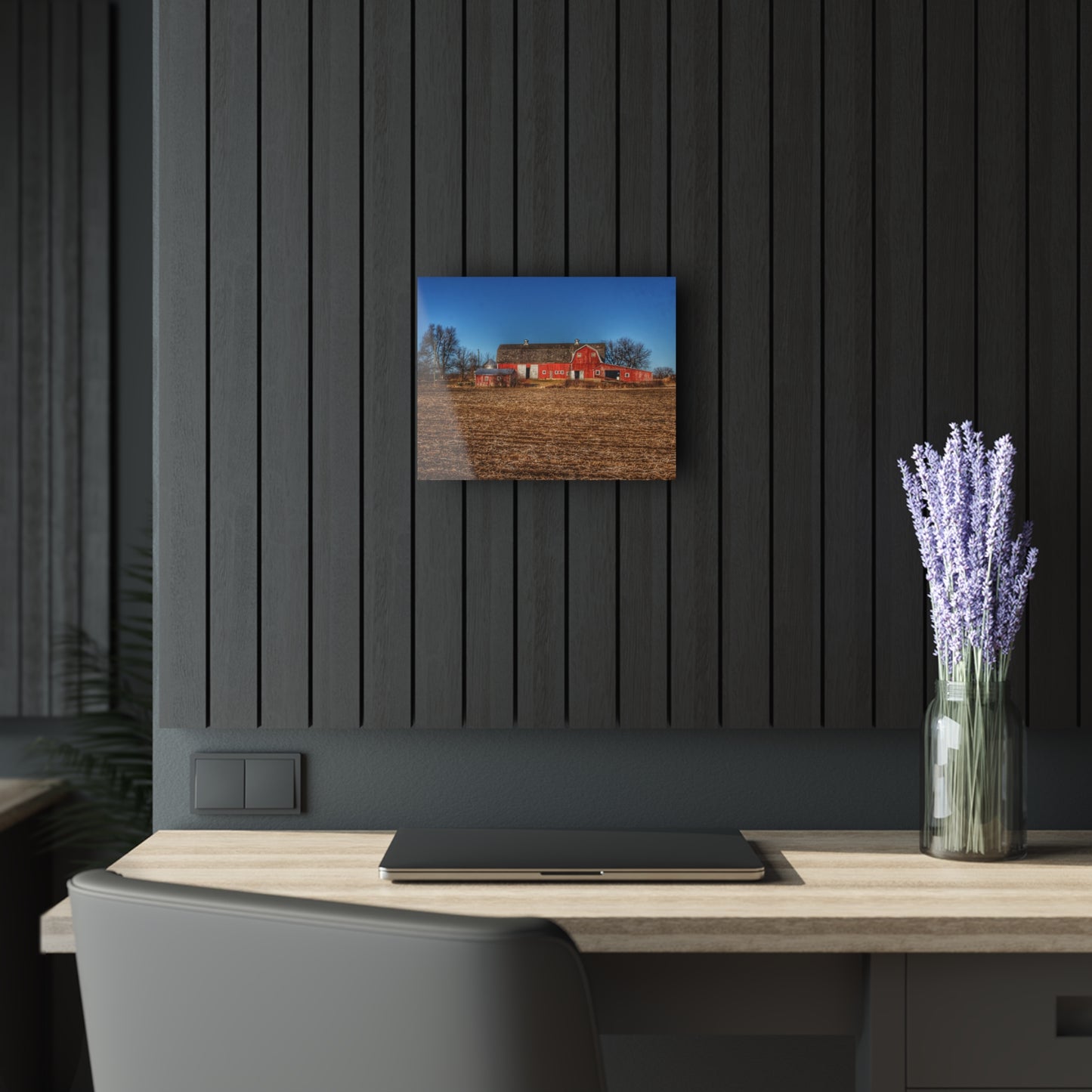 U R There Photography Rochester Road Red II Rustic Farmhouse Acrylic Wall Print