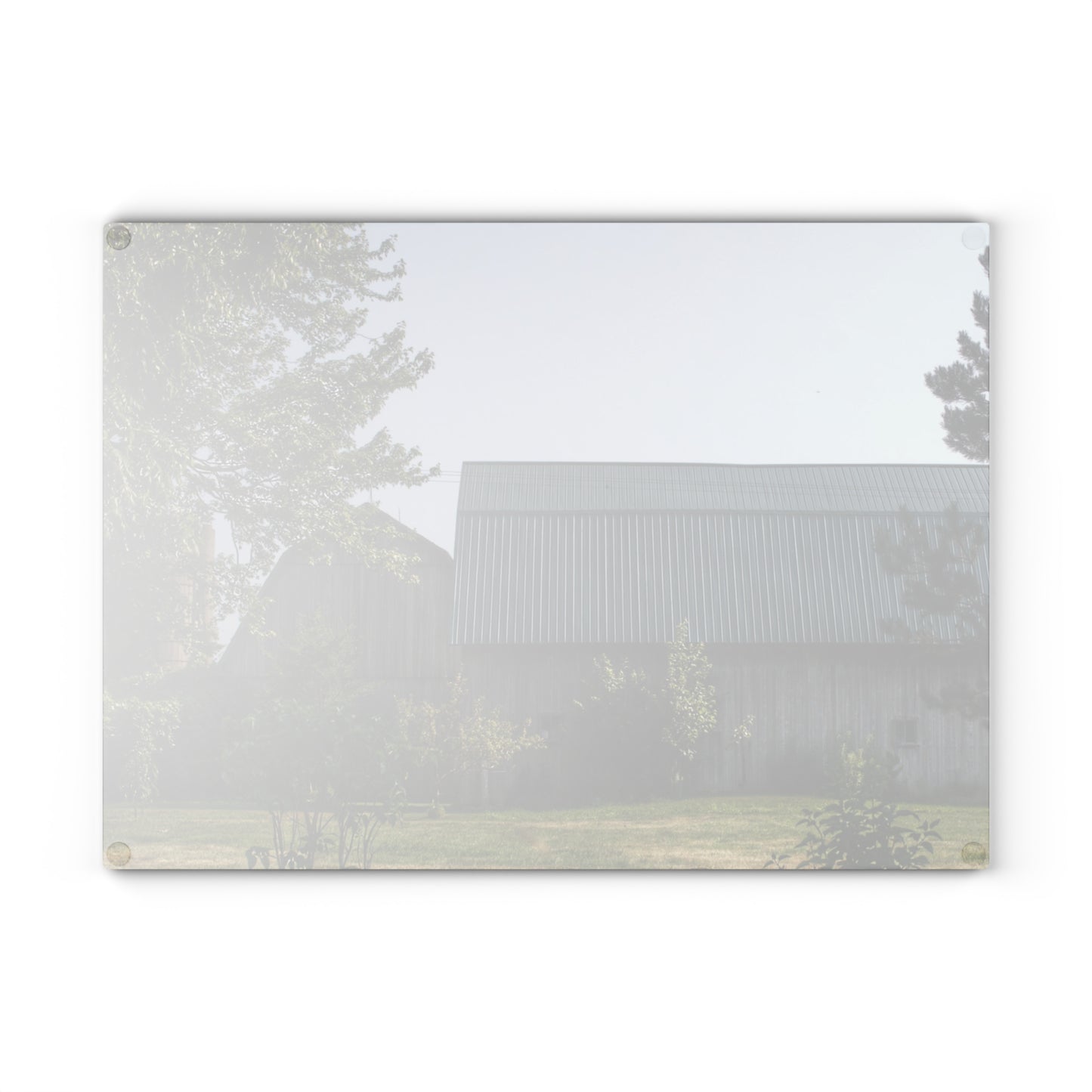 U R There Photography Bordman Road Greys Rustic Farmhouse Tempered-Glass Cutting Board