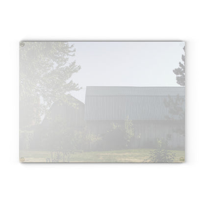 U R There Photography Bordman Road Greys Rustic Farmhouse Tempered-Glass Cutting Board
