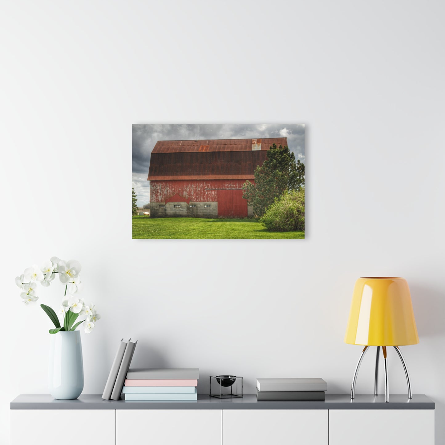 U R There Photography Big Rusted Red Rustic Farmhouse Acrylic Wall Print
