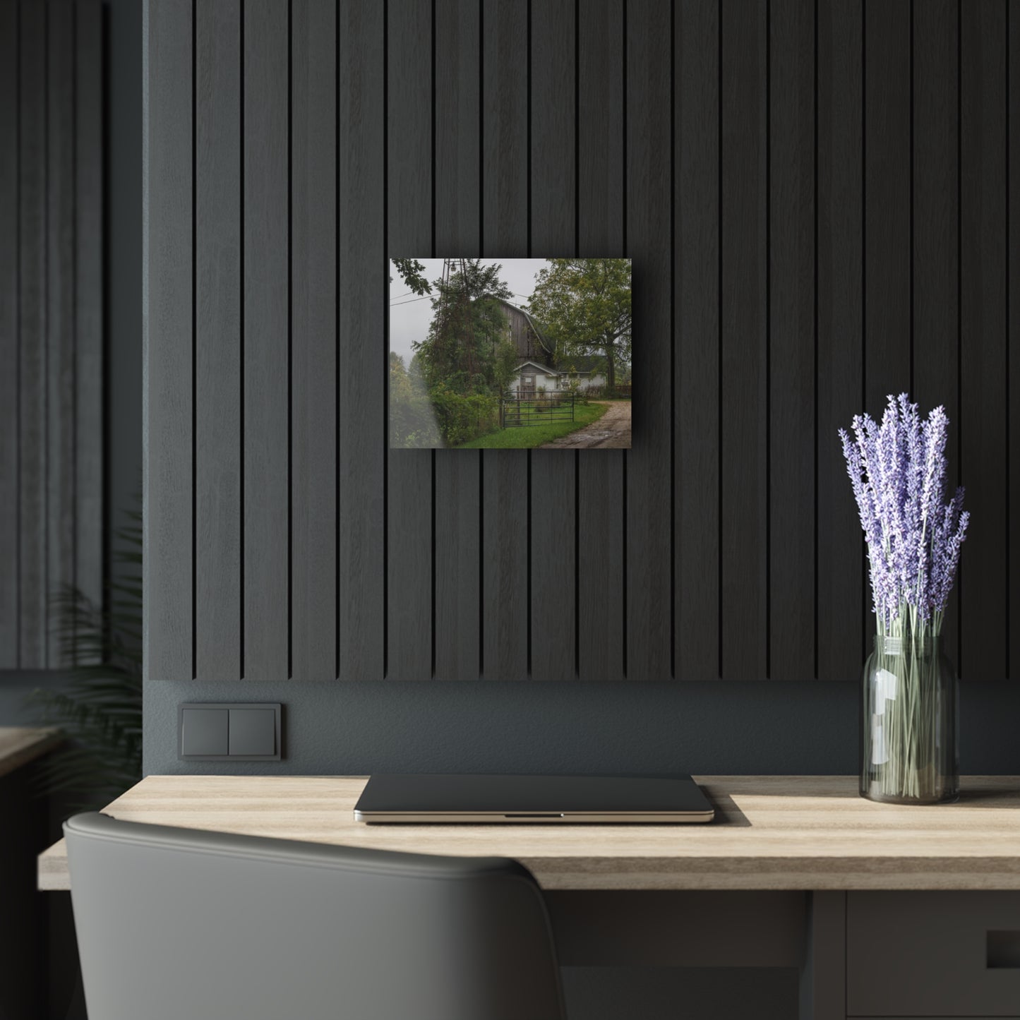 U R There Photography Noble Road Hidden Grey Rustic Farmhouse Acrylic Wall Print