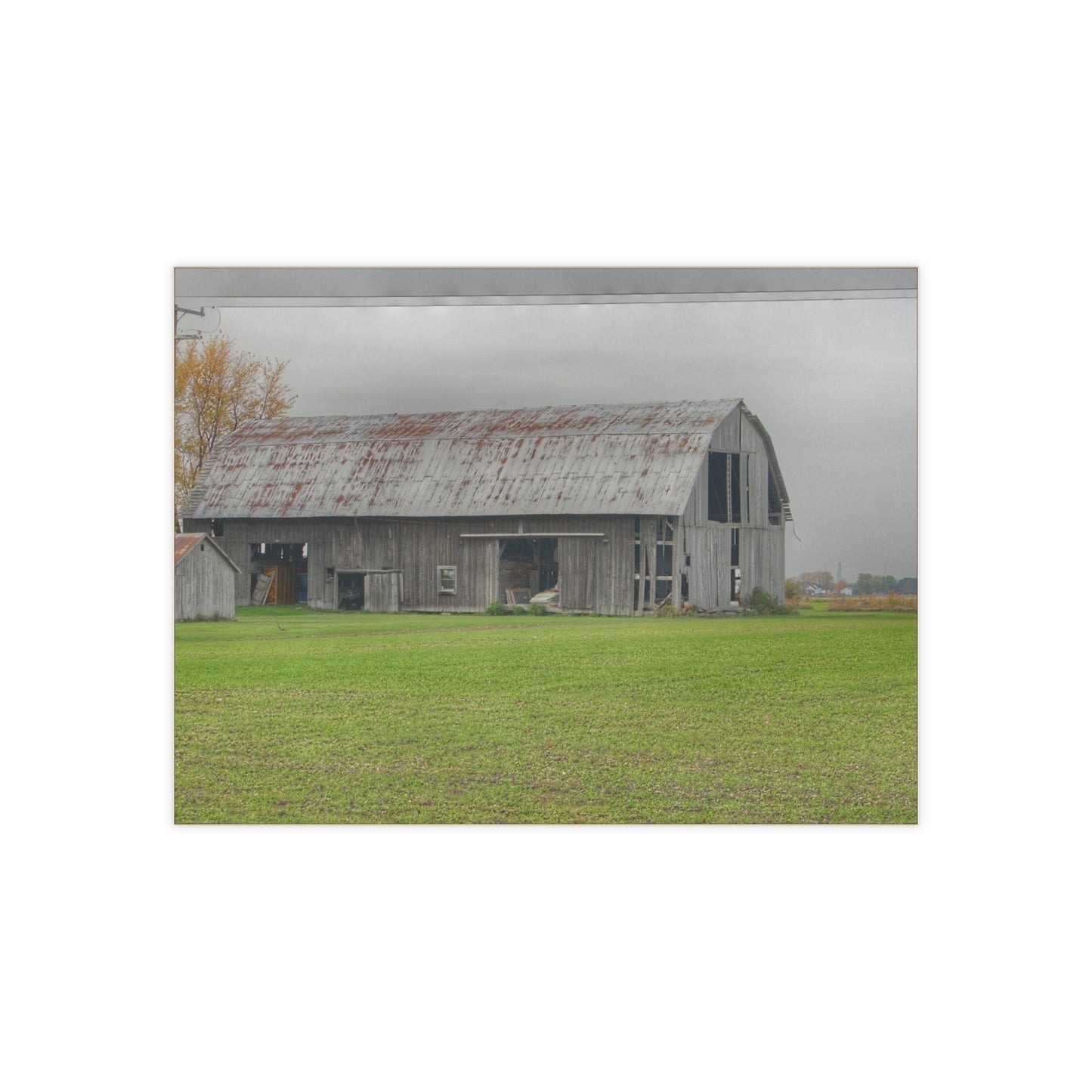 U R There Photography Bradford Road Grey Rustic Farmhouse Decorative Ceramic Tile
