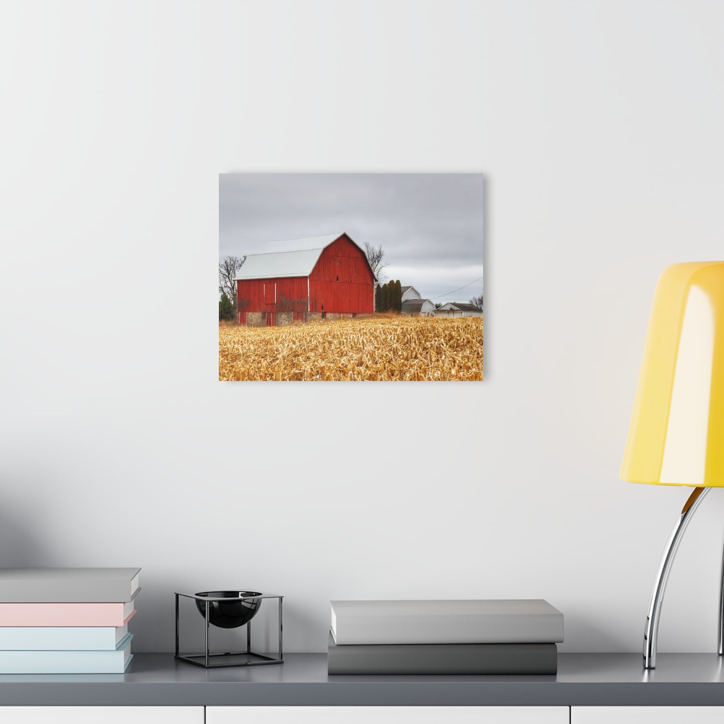 U R There Photography Jones Road Red Rustic Farmhouse Acrylic Wall Print