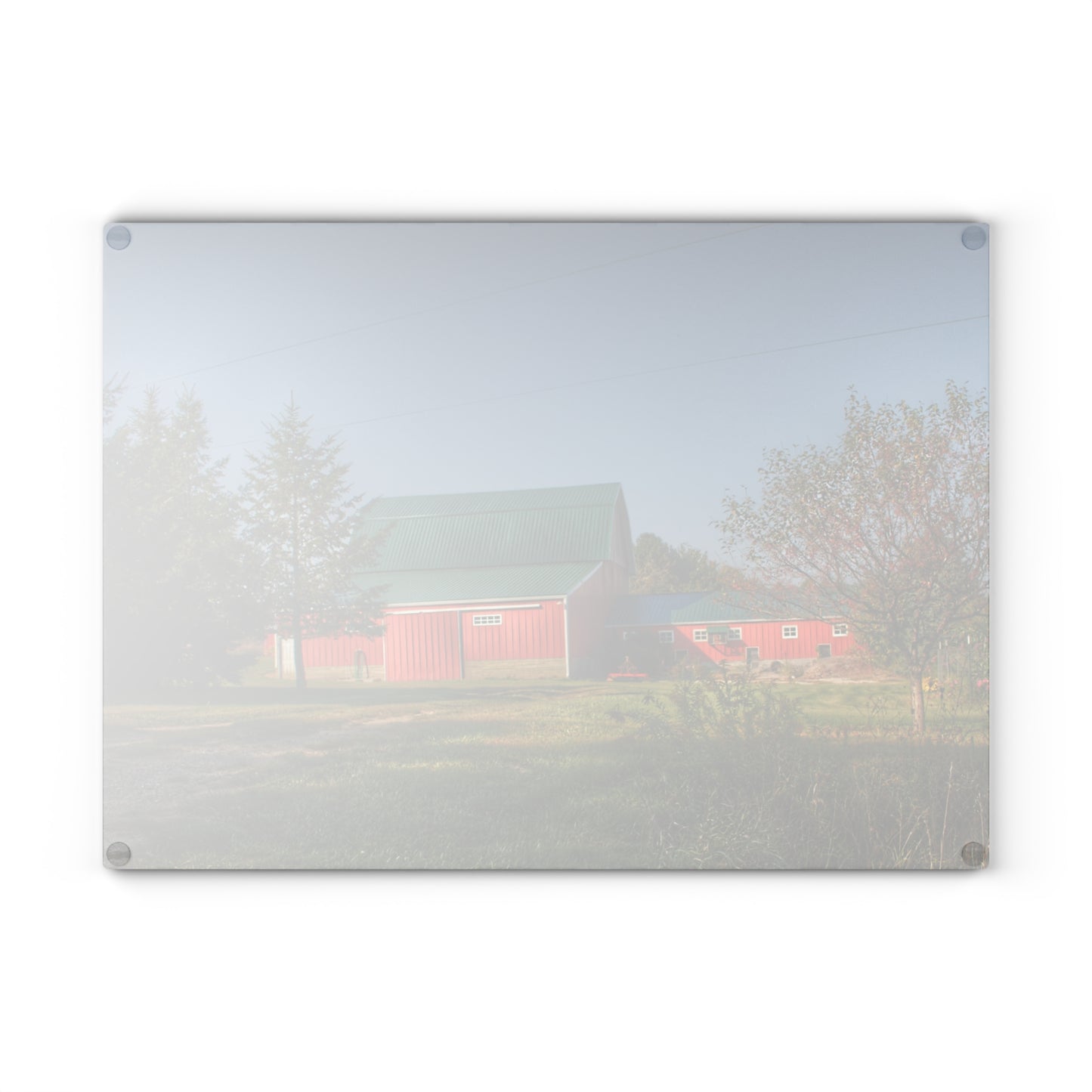 U R There Photography Modern Red II Rustic Farmhouse Tempered-Glass Cutting Board