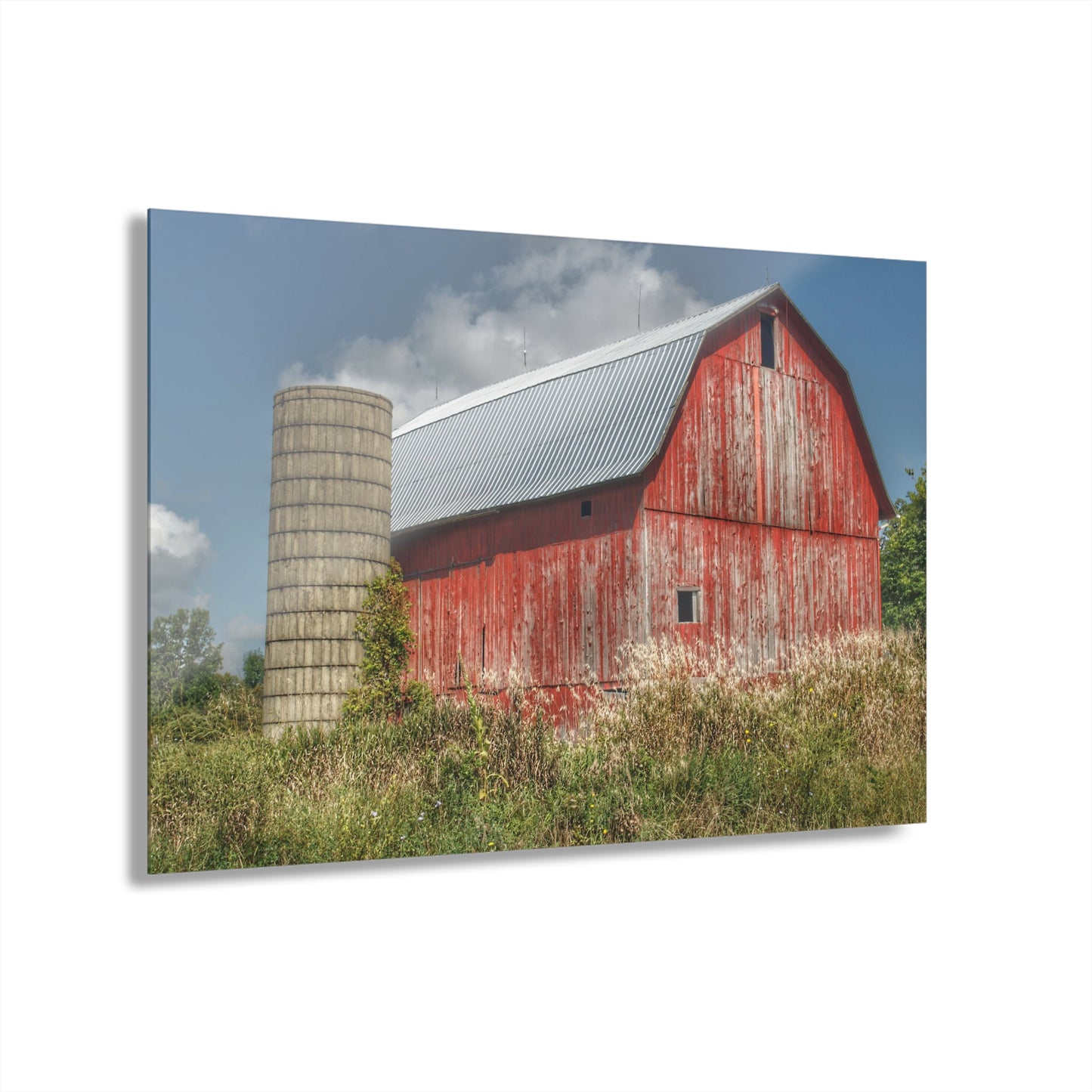 U R There Photography Columbiaville Red in Summer II Rustic Farmhouse Acrylic Wall Print