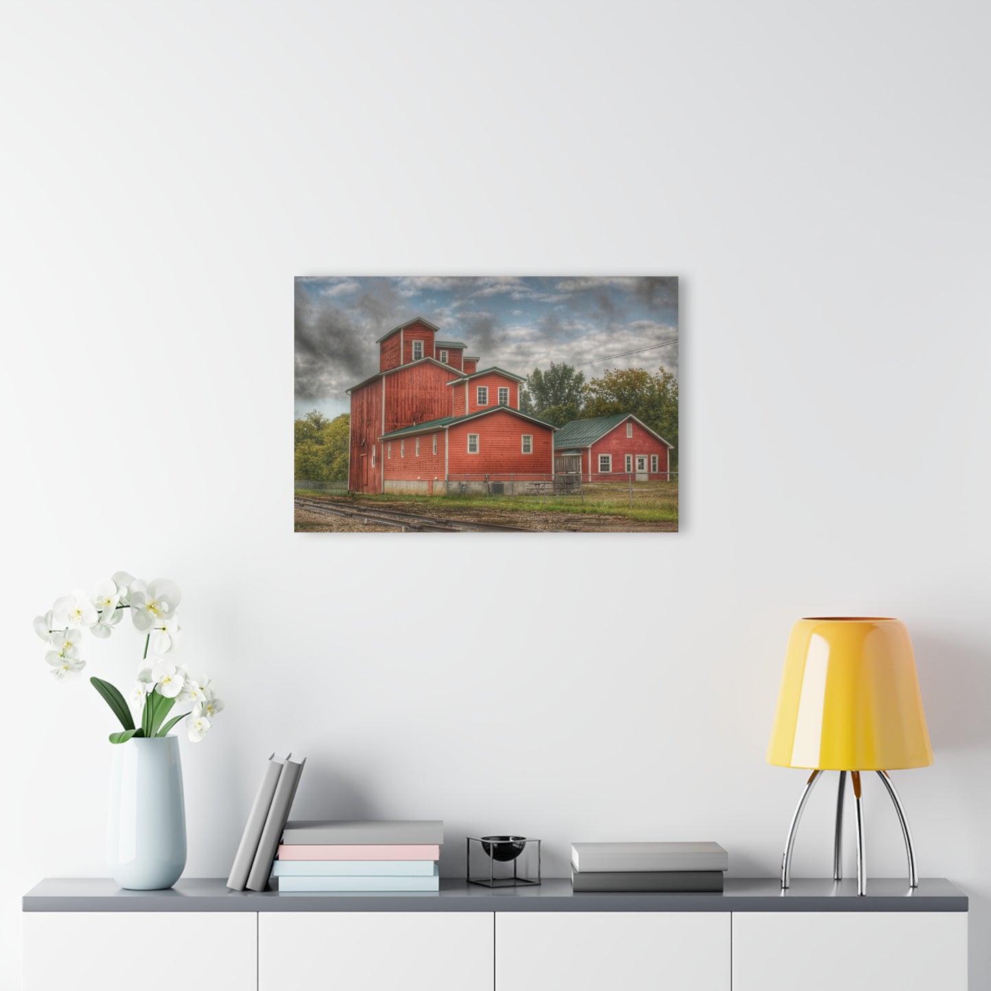 U R There Photography Aside the Tracks in Clifford Rustic Farmhouse Acrylic Wall Print